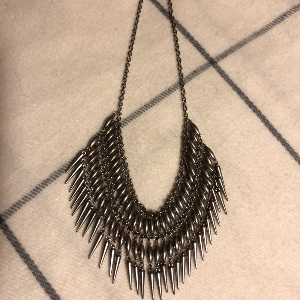 Silver statement necklace